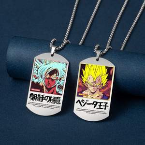 60 Estilos de Accesorios de Anime DBZ, Llavero de <span class=keywords><strong>Goku</strong></span>, Collar DBZ, Trunks, Vegeta, Gogeta, Llavero de Metal de Anime, Anillo de Llavero de Acero de Titanio - Product Image 3