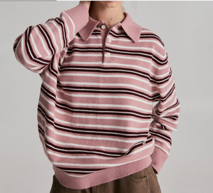 <span class=keywords><strong>Pull</strong></span> en tricot pour <span class=keywords><strong>femme</strong></span> personnalisé, <span class=keywords><strong>rose</strong></span>, style <span class=keywords><strong>vintage</strong></span> américain, imprimé lettres, coton lourd, col rond contrasté - Product Image 1