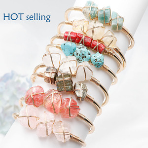 สร้อยข้อมือหยกธรรมชาติทำจากโลหะหินอาเกตคริสตัลธรรมชาติ - Product Image 4