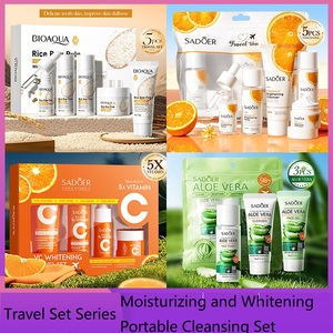 BIOAOUA Kit da Viaggio Schiarente e Illuminante al Latte di Riso, Set Cinque Pezzi: Detergente Viso, Idratante - Product Image 1
