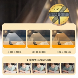 New 24 LED Infinite Dimming Eye Caring Clip Rechargeable Memory Function Small Lightweight <strong>Book</strong> Light for Reading Bed 80 <strong>Hrs</strong> - Product Image 3