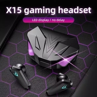 X15 Tws Pro Gaming Earbuds Peredam Kebisingan Dalam Telinga BT5.0 Dengan LED Earphone Gaming Nirkabel