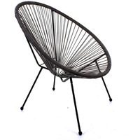 Chaise de jardin moderne en rotin, légère, avec structure en acier durable, pour l'école, le parc, la cuisine