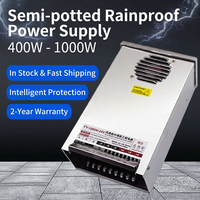 Fuente de Alimentación LED Impermeable de 400w 24V, Controlador LED Impermeable con Protección Contra Sobretensiones de 24V