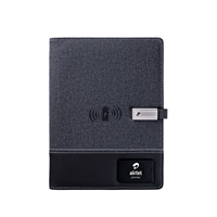 Cahier de Composition en cuir PU Logo lumineux chargeur sans fil organisateur multifonction support de charge de téléphone Pop-Up pour montres