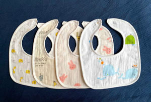 <b>Baby</b> <b>Muslin</b> Cotton Bib U Shaped Double Layer Ultra Soft Absorbent For Newborns Customized made Breathable & lightweight 500 pcs - Product Image 2