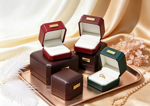 Juego de Cajas de Joyería Hechas a Mano de Alta Gama, Cierre Magnético, Forro de Terciopelo, Base Rígida, Forma Octogonal con Esquinas Recortadas, Multicolor - Product Image 3