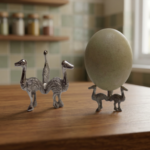 Metal Ostrich <b>Egg</b> Stands-Three Ostrich Holds the <b>Egg</b> Aluminum Casting Feng Shui Home <b>Decoration</b> Figurine - Product Image 2