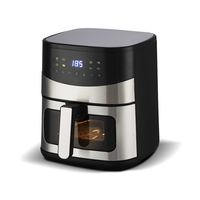Gran capacidad 6L1500W Nueva pantalla digital Ventana visual Máquina de freír francesa multifuncional de acero inoxidable Freidora de aire para el hogar