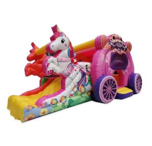 La Casa de rebote de la princesa más popular con toboganes y una piscina, con un <span class=keywords><strong>castillo</strong></span> de salto con temática de unicornios. - Product Image 1