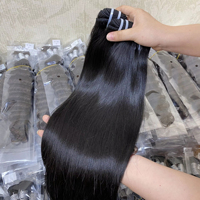 Extensiones de Cabello Humano Virgen Remy Vietnamita de Alta Calidad 14A, Liso Natural, Ondulado, Sin Procesar, con Doble Trama a Máquina para Trenzas
