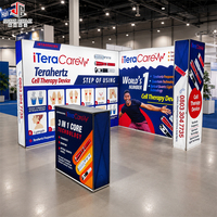 Stand d'exposition portable, léger, éclairé, extensible, réutilisable et détachable pour les roadshows, avec installation rapide