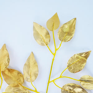 Branches artificielles de banian, plantes artificielles, feuilles en tissu, décoration de fond pour mariage et maison, plantes décoratives, branches jaunes artificielles - Product Image 6