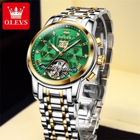 Montre OLEVS 9910 Originale pour Homme, Montre de Sport Creuse de Luxe de Grande Marque, Montre-Bracelet à Quartz Étanche et Tendance