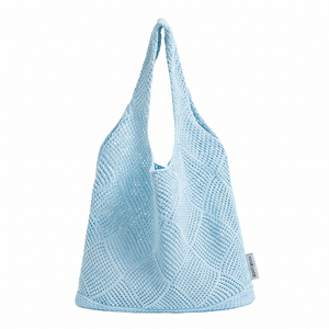 Sac fourre-tout tricoté avec étiquette tissée personnalisée pour marques à <span class=keywords><strong>marque</strong></span> privée, avec marquage intérieur et solutions d'emballage tout-en-un - Product Image 6