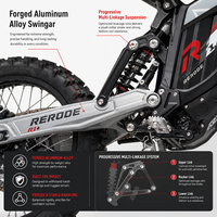 Moto électrique tout-terrain rapide RERODE R1+ 17000W 72V avec pneus larges de 18 pouces pour adultes