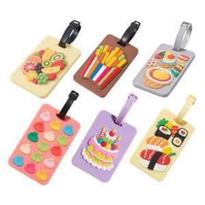 Silicone Luggage Tags With Food Patterns Rectangle Shape Personalized Travel Accessories - Product Image 1