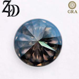 Drill More Jewelry Moissanite Round Loose Stone Blue Rainbow Color For Ring Making Synthetic Lab Created Gemstone - Product Image 3