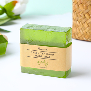 定制标签批发豪华有机素食成分面部身体绿茶草本精油天然香皂 - Product Image 2