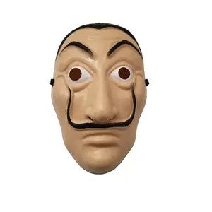 Adults cosplay party maskss face adult halloween christmas scary salvador dali plastic mask