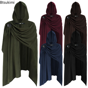 Offre Spéciale : Cape Médiévale en Velours Côtelé avec Broche – Manteau de Cosplay Chevalier de la Mort, Halloween, Renaissance, Pirate, Ranger - Product Image 1