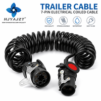 Câble spiralé 7 fils HJYAJZT haute flexibilité, anti-fissuration, résistant aux basses températures, 24V, pour remorque de tracteur industriel, câblage 7 voies