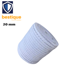 เชือกใยอะลูมิเนียมซิลิเกตถัก ขนาด 20 มม. เชือกใยเซรามิก/ไฟเบอร์กลาส รูปทรงกลม/สี่เหลี่ยม สำหรับซีลปะเก็นทนอุณหภูมิสูง - Product Image 1