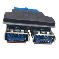 Adaptador de Conversión de 20 Pines a 2 USB 3.0 Hembra para Placa Base de PC, Extensor USB 3.0 de 20 Pines, Últimos Accesorios para Computadora