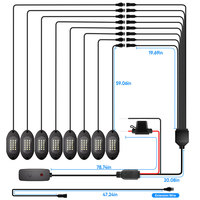 Kit de 8 Luces LED Impermeables IP65 para Roca, Luz Blanca Pura, para Iluminación Inferior de Automóviles, Luces LED Blancas para RZR, ATV, UTV