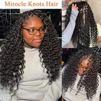 Extensions de cheveux humains bouclés birmanes au crochet, mèches de cheveux humains au crochet effet plume, nœuds invisibles miracle réutilisables, extensions de cheveux noirs naturels