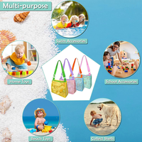 Sac de plage léger en maille avec bandoulière réglable, sac de rangement pour coquillages et jouets pour enfants, idéal pour les voyages à la plage