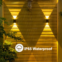 NOUVEAU Appliques murales solaires d'extérieur étanches Décoration de rue Éclairage mural LED Lampe de porche à énergie solaire pour villa Patio Garden