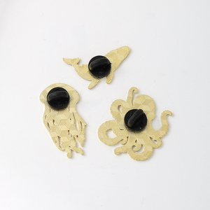 Broches en émail personnalisées en gros, badges en métal, cadeaux, <span class=keywords><strong>créatures</strong></span> marines <span class=keywords><strong>mystiques</strong></span>, esthétique naturelle, fabrication OEM/ODM, broches animales pour chapeaux - Product Image 2