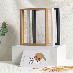 Cadre photo vintage en acrylique et bois, cadre magnétique pour herbarium, cadre nordique pour photos de mariage, support de présentation de table, décoration - Product Image 3