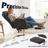 Fauteuil Gonflable Innovant et Classique, Chaise de Bureau Pliante pour la Maison et le Bureau avec Système d'Accoudoirs Rabattables de 90 à 180 Degrés