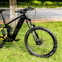 Sepeda Gunung Listrik Dual Suspension 12-Speed 250W 750W Mid Drive dengan Baterai Lithium 36V 21Ah dan Serat Karbon
