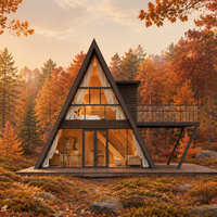 Projet de développement hôtelier de villégiature de luxe haut de gamme en village, avec maison en A-frame S990 Pro
