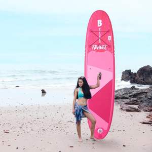 Planche de paddle gonflable rose (<span class=keywords><strong>SUP</strong></span>) 10'6''x30''x6'' polyvalente et portable, capacité 130 kg - Product Image 2