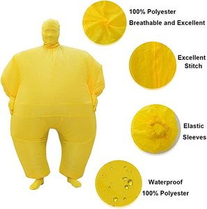 Disfraz Inflable de Ninja Enmascarado, Grande, de Terylene, con Serigrafía, Color Amarillo, <span class=keywords><strong>para</strong></span> Adultos, <span class=keywords><strong>Halloween</strong></span>, Mascota, en Oferta - Product Image 5
