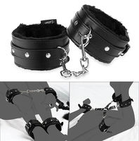 Menottes réglables, collier, attaches de cheville, bandeau pour les yeux en PU et plumes, jeux pour adultes, jouets sexuels, kit de bondage BDSM, dispositifs de retenue pour hommes et femmes