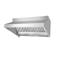 Hotte de cuisine commerciale Foodsense en acier inoxydable 201 avec revêtement ignifuge, finition polie et grille intégrée