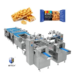 Automatische Kissen Typ Flow Wrapper Erdnuss Spröde Sesam Candy Energy Bar Verpackungs maschine Preis