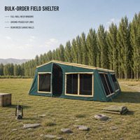 Tente de camping-car en toile pour les voyages en famille en plein air avec annexe et poteaux en acier