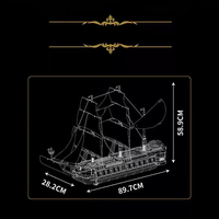 Mould King 13192 MOC Modèle de frégate impériale, bateau créatif en briques de petites particules pour adultes, cadeaux, 3580 pièces, ensembles de blocs de construction