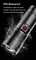Lampe de poche tactique d'urgence 30W LED USB torche extérieure étanche lumineuse 15000 Lumens élevés Zoomable lampes de poche de panne de courant