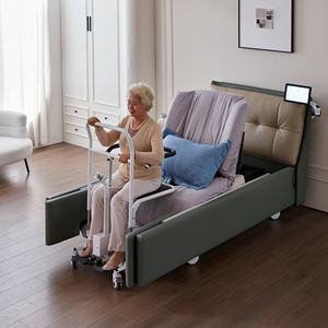 Lit de soins intelligent de luxe avec évacuation automatisée des eaux usées et réglage libre de la posture assise pour les personnes handicapées et gériatriques - Product Image 4