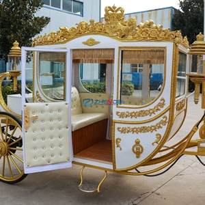 Luxury Four Wheels Sightseeing Electric Royal Carriage Electric Horseless Carriage With Air <b>Conditioner</b> and Sound for Wedding - Product Image 6