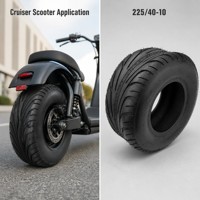Pneu de scooter électrique 225 40 10 large, pneu arrière de remplacement en caoutchouc pour cyclomoteur de style Harley, roues pour trajets urbains