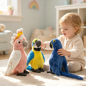 <span class=keywords><strong>Venta</strong></span> al por Mayor de Fábrica: Juguetes de Peluche de Loros y Aves Realistas y Coloridos para Niños y Decoración del Hogar - Product Image 1