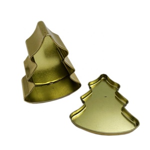 Christmas tree for children gift tin plate metal box for candy or toy